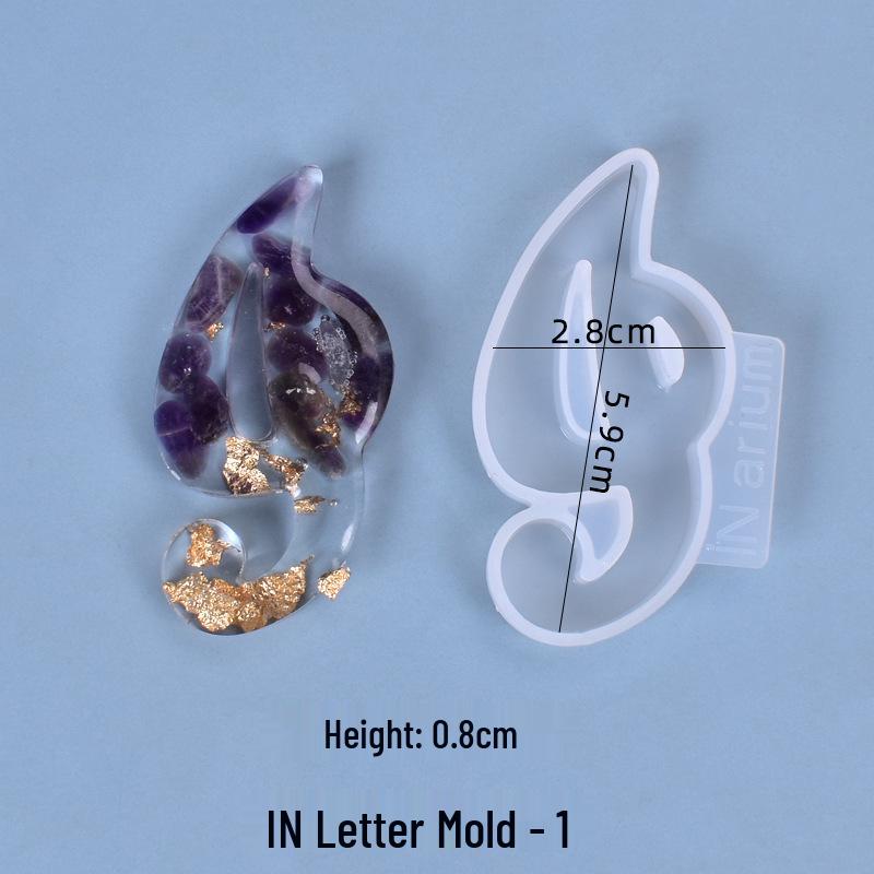 Crystal Resin Silicone Mold: 26 Irregular Letter Pendants for DIY Charms