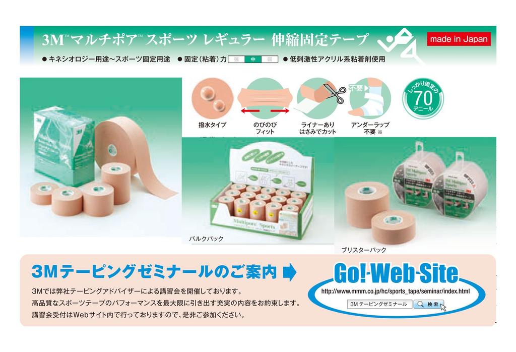 Кинезиологический тейп 3M Multipore Sports Regular, 75 мм, 4 тома 274375