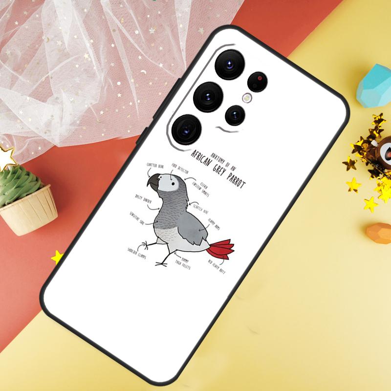 African Grey Parrot Phone Case For Samsung Galaxy S26 S25 S24 S21 S20 S22 S23 Ultra S10 Plus S25 FE Cover Coque
