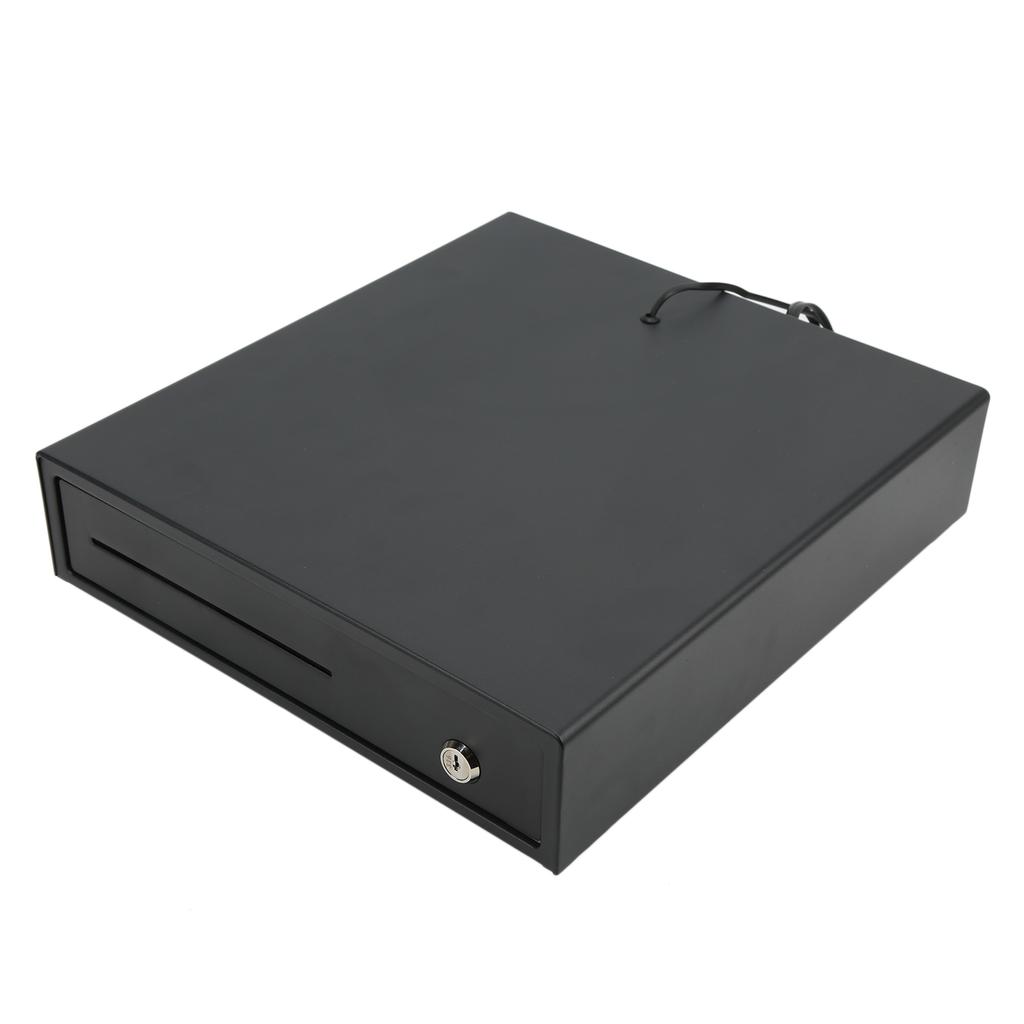 Cash Register Box 3 Coin Tray 4 Bill 3 Level Lock Black DC 12?24V with 2 Keys for Supermarket