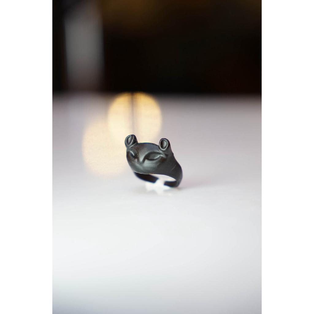 Фигурка лисы Кицунэ Фокс, регулируемое черное кольцо