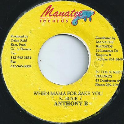 7-дюймовая пластинка ANTHONY B - When Mama Forsake You NONE Manatee Records 1999 Ямайка Регги, Ска и Даб Б/У