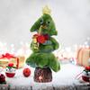Электрическая новогодняя елочная игрушка с музыкальным светом, работающая от батареек, светодиодная, танцующая, поющая, мини-плюшевая зеленая елка, настольное украшение, украшение для вечеринки