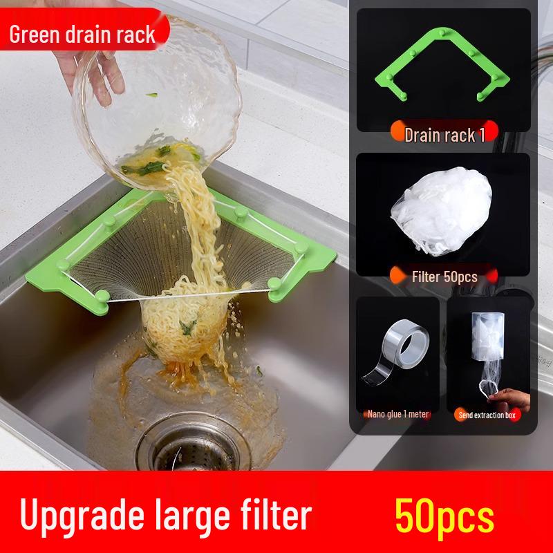 Одноразовая треугольная сетка-фильтр для раковины для кухни и мытья посуды