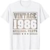 Vintage 1986 Original Parts Summer Men TShirt Classic Retro Design Casual Wear For Birthday Gift Anniversary Present