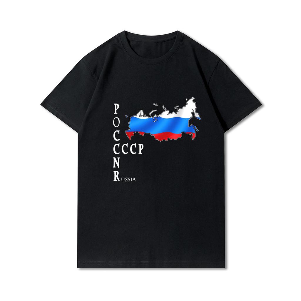 Летние мужские футболки больших размеров из 100% хлопка с принтом Cccp, повседневные топы большого размера с короткими рукавами, уличные футболки