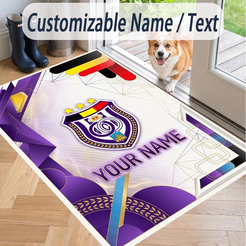 Custom Text Printed Rug Anderlecht FC Non Slip Floor Carpet For Home Room Decor