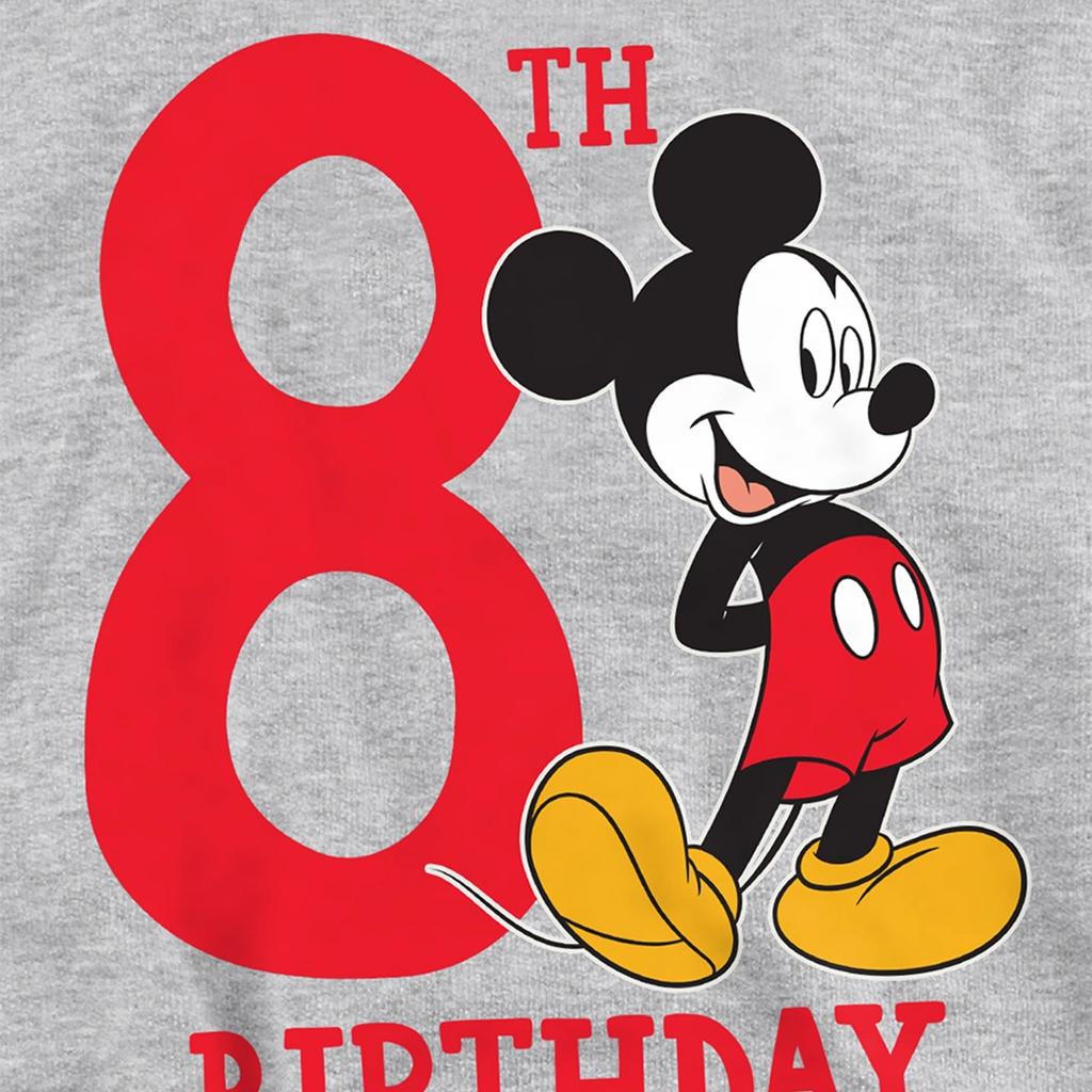 Disney Childrens/Kids Mickey Mouse Heather 8th Birthday Hoodie