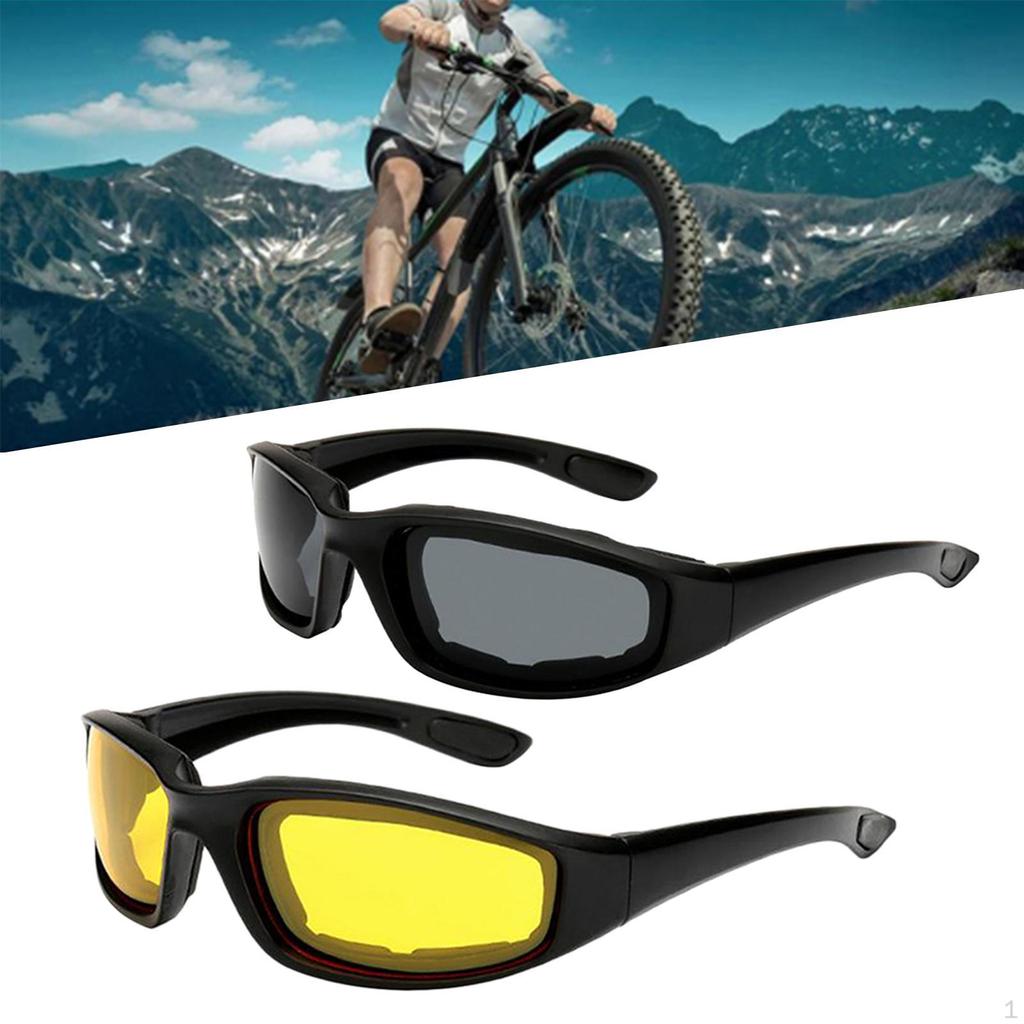 2 Pairs of UV400 Anti-fog Flexible Motorcycle Goggles for Outdoor Sports