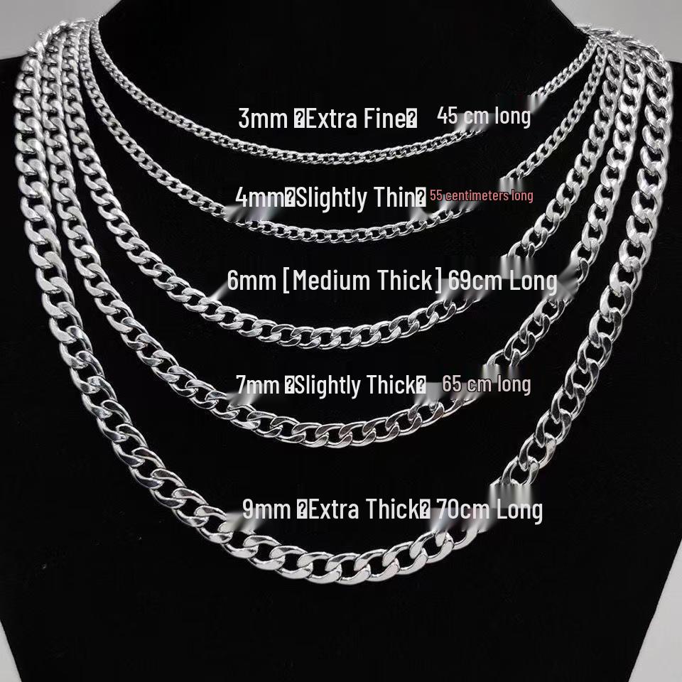 Унисекс Ожерелье Кубинская цепь из титановой стали - Не выцветающий Хип-хоп стиль для Осени/Зимы