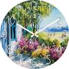 Digital Wall Clock with Low Noise, 30cm/12inch Rural Landscape Wall Clock Quartz Clock Quiet Silent Simple Clock for Home Decor Children Room
