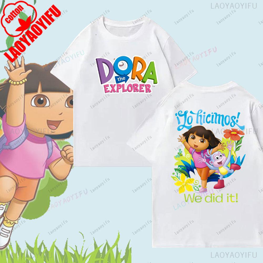 Unisex Dora The Explorer Cartoon Pattern TShirt Cute Harajuku TShirtComfortable Personality Tops Street Fashion Unisex Women