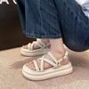 Roman Sandals Women's Summer 2024 New Versatile Fashion Retro Small Comfortable Casual Platform Beach Shoes