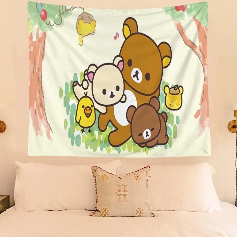 Cute Bear Cartoon Decorative Tapestry Home Wall Decoration Office Living Room Tapestry