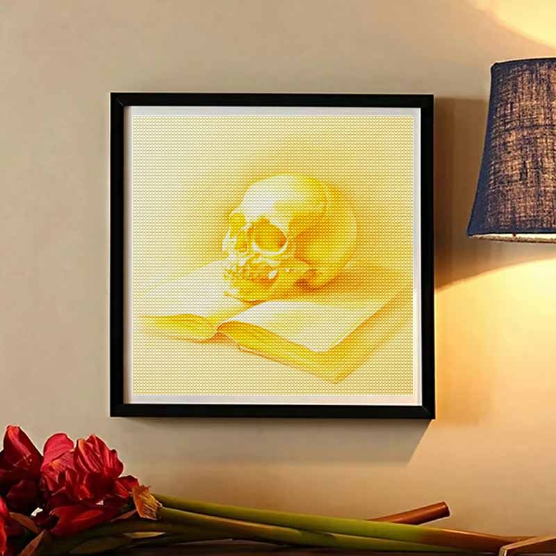 Новое поступление 5D DIY Полный круг Алмазная мозаика «Желтый череп и книга» Вышивка Крестиком Декор для дома Подарок