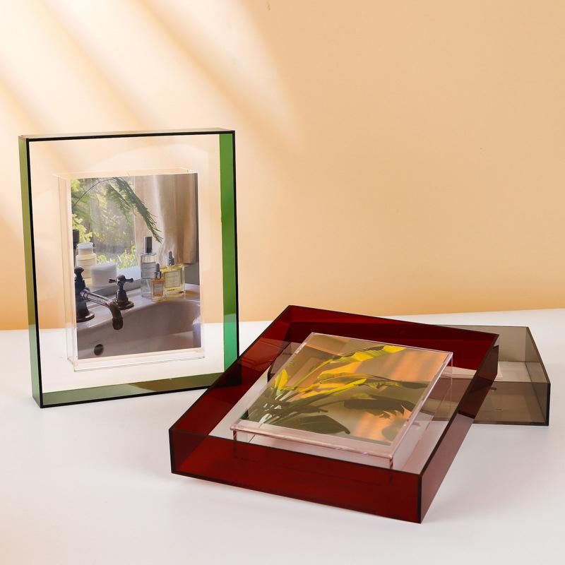 Home Decor Acrylic Square Photo Frame Box Photo Frame Box Transparent Bedroom Office
