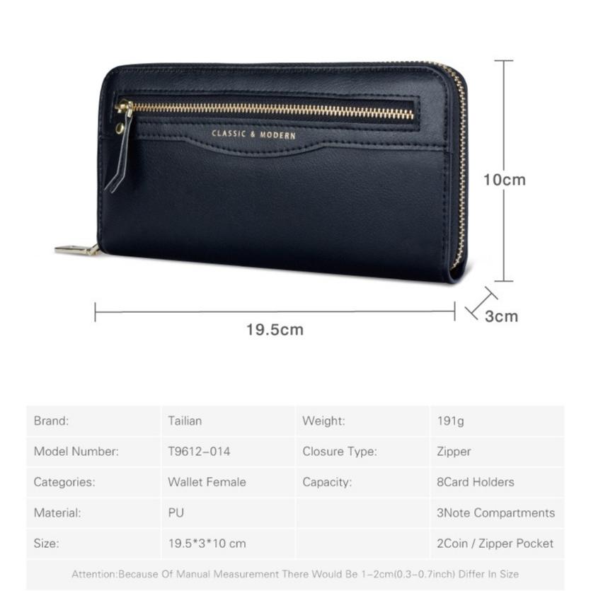 Leather Zip Wallet Accordion Wallet