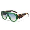 New Luxury Large Frame Leopard Gradient Women Sunglasses Personality One Piece Design Trendy Men Sun Glasses Uv400