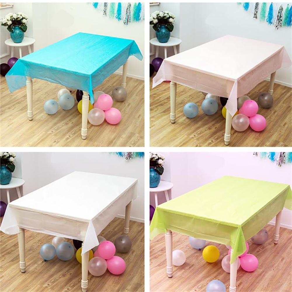 137*183CM Solid Color Tablecloth With Thicken PE Disposable Plastic Soft For Wedding Birthday Party Home Decoration Supplies