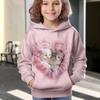 Girls' 3D Cat Hoodie Pullover Long Sleeve 3D Print Fall Winter Active Fashion Cute Polyester Kids 3-12 Years Outdoor Casual Daily Regular Fit