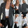 Plaid Slim Suit Double-breasted Temperament Commuter Jacket Top Suit Women