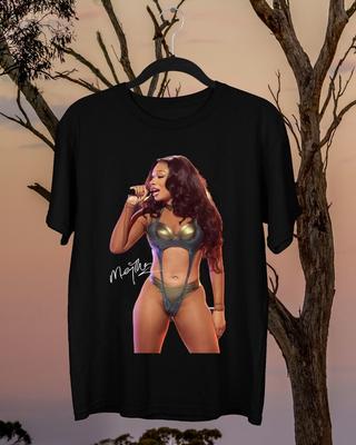 НОВАЯ Редкая Черная Футболка с Короткой Рукавой и Подписью Megan Thee Stallion Все Размеры Унисекс