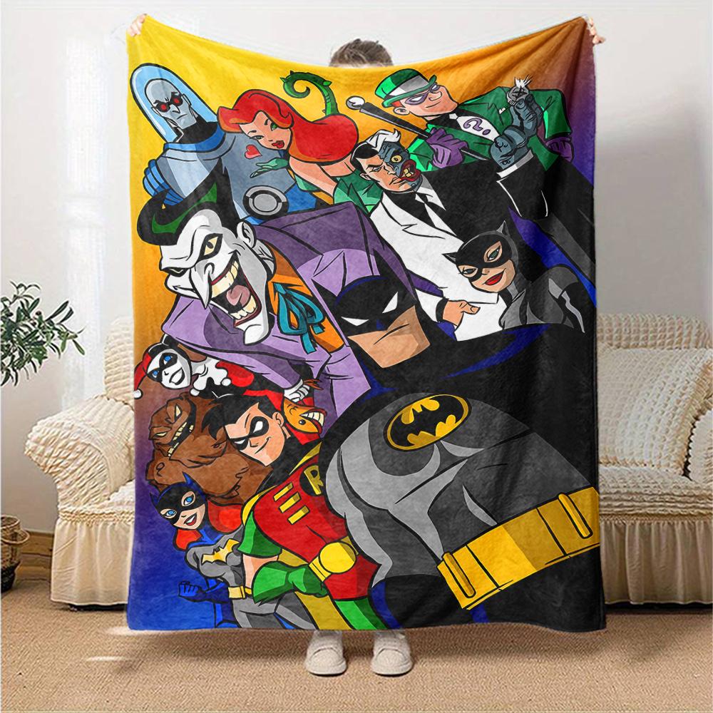 Batman Theme Printed Blanket - Perfect for Couch, Bed, Travel & Outdoor Use | Machine Washable, Cozy & Durable.