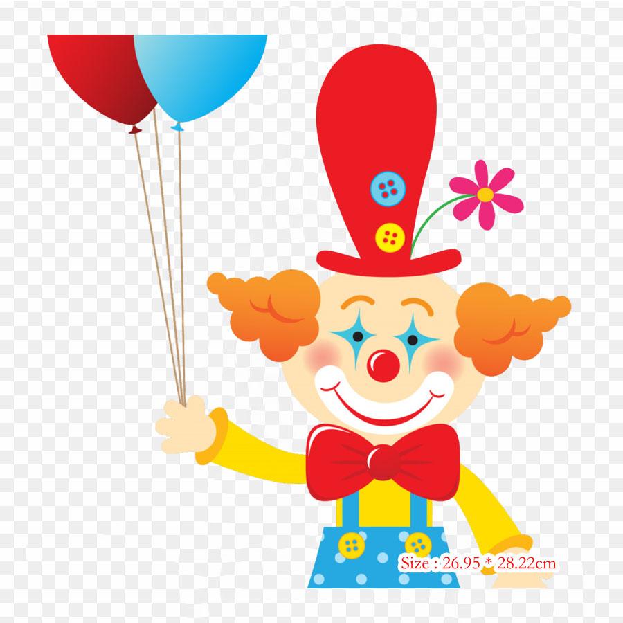 Payasos De Circo Animados Circus Clown Iron On Heat Transfer Printing Vinyl Patches Sticker for Clothes DIY Appliques Washable Patches