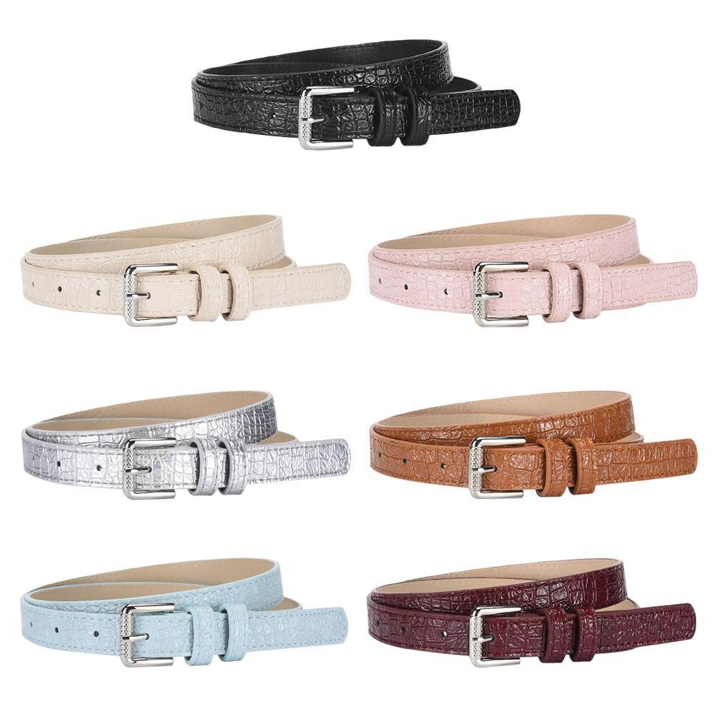 Crocodile Pattern Women's Belt PU Leather Leather Belt Vintage Waistband Belts Pants