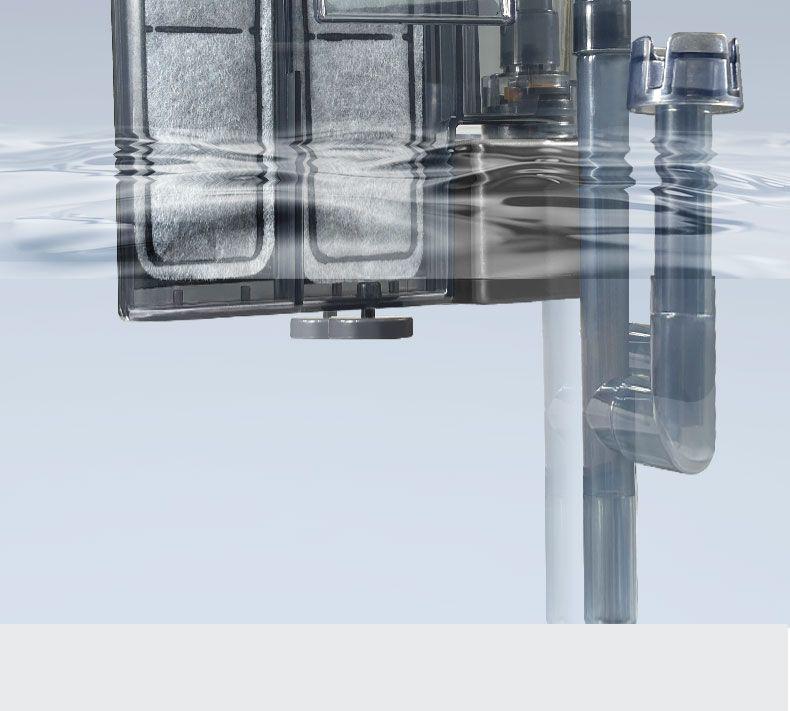 Настенный фильтр для аквариума: Бесшумный насос 3-в-1 для циркуляции, очистки, удаления масляной пленки и оксигенации.