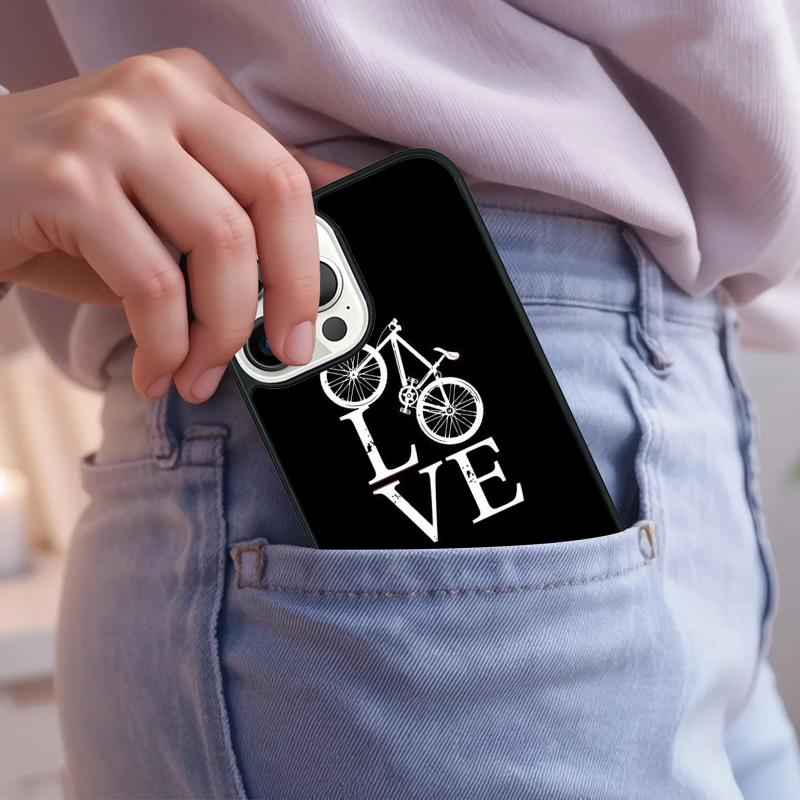 Love Bike Bicycle Phone Case For iPhone 17 Air 15 16e 14 13 Pro Max Coque 12 11 Pro Max PLUS cover