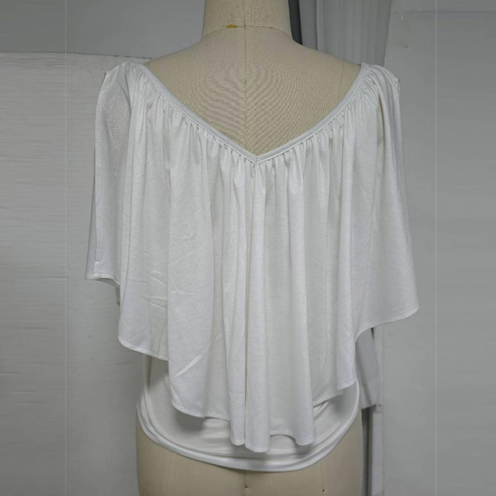 Женская повседневная футболка с V-образным вырезом и открытыми плечами с гавайским принтом