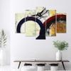 Five Piece Picture Canvas Print Abstract Coloured Circle