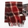Imitation Cashmere Plaid Scarf Women's Winter High End Fashion Simple Scarf Mid Length Warm Shawl