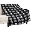 Creepy Christmas Skulls - Gothic Christmas Throw Blanket Decorative Sofas Softest Vintage Plush Blankets