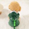 Windproof Dinosaur Jumpsuit Velvet Dog Hoodie Funny Dog Sweater  Winter