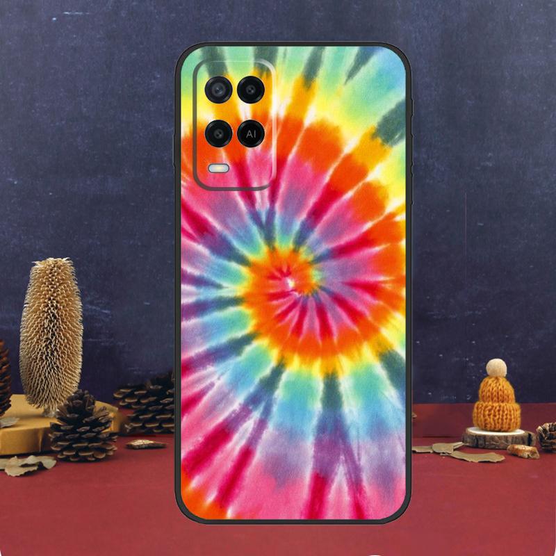 Trippy Tie Dye Hippie Art Case For OPPO A54 A74 A94 A98 A78 A79 A16 A76 A96 A5 A9 A17 A77 A15 A52 A72 A53 A57S Cover