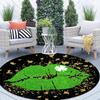 1pc 3D Green Lips Print Outdoor Rug, Crystal Velvet Fabric, Machine Washable, Suitable for Bedroom Living Room Decoration
