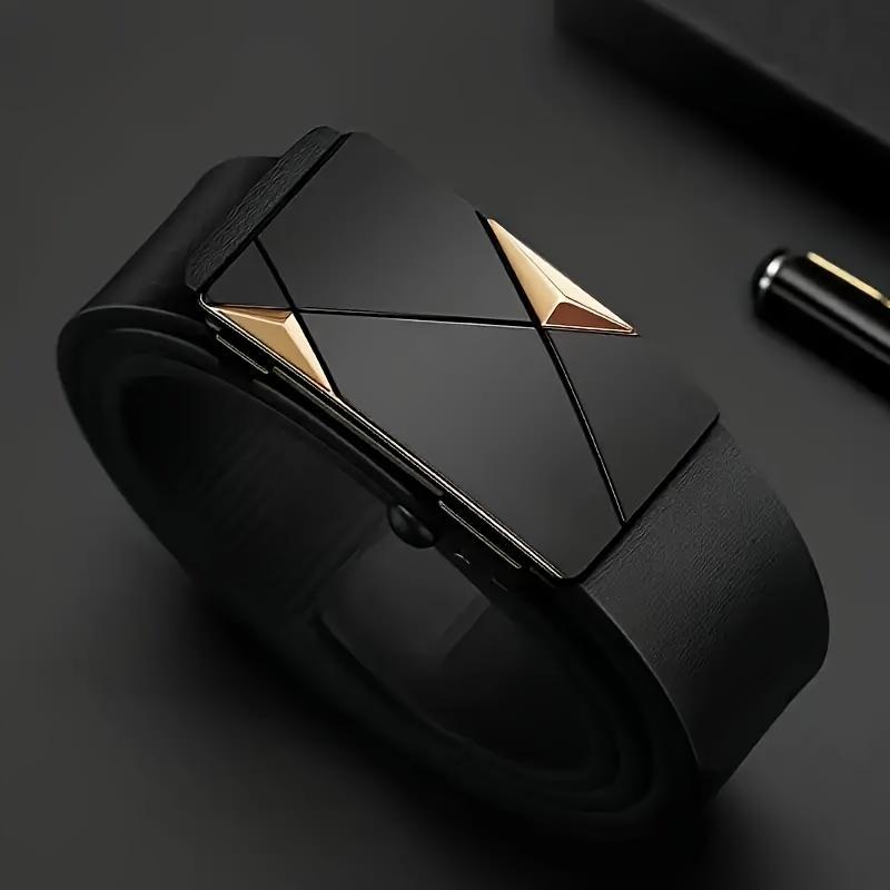 Ремень премиум-класса для мужчин - деловой, повседневный и официальный - классическая автоматическая пряжка