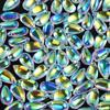 100 ШТ Ожерелье AB Разноцветный Кристалл Капля Воды Прозрачная Перфорированная Стеклянная Бусина Глазурованная Бусина DIY