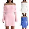 Женские платья Сексуальные короткие трикотажные платья с открытыми плечами и длинными рукавами