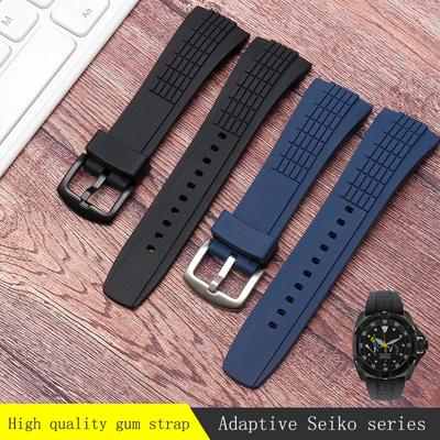 Ремешок для часов Seiko SRH 006 013 SPC007 водонепроницаемый резиновый ремешок 26 мм черный силиконовый с пряжкой из нержавеющей стали Ремешок для часов