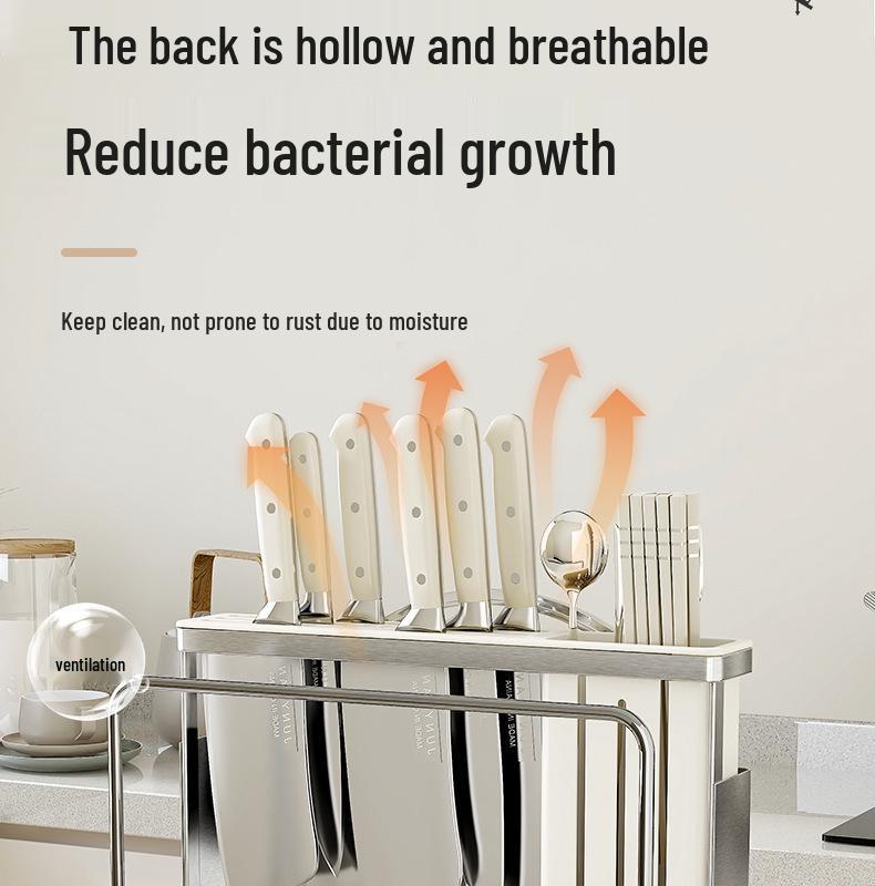 Многофункциональная подставка для хранения кухонных ножей и разделочных досок из нержавеющей стали