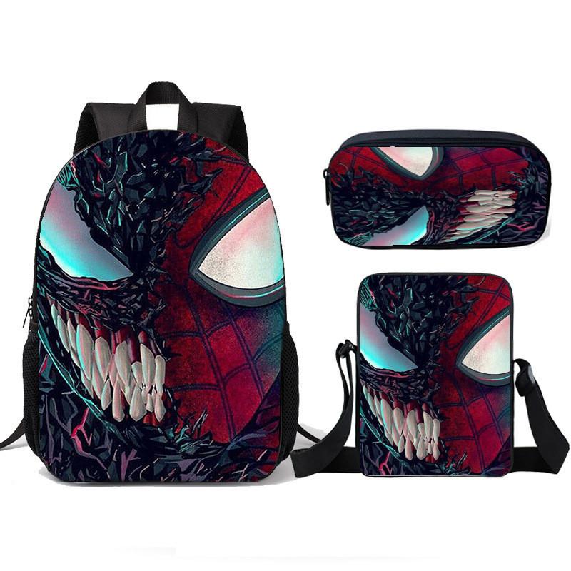 Школьный рюкзак, сумка для ланча, пенал Venom для детей, набор из трех предметов для детей