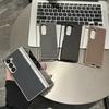 Luxury Kevlar Carbon Fiber Pattern Plating Phone Case For Samsung Z Fold 7 6 5 4 Shockproof Bumper Matte Solid Color Back Cover