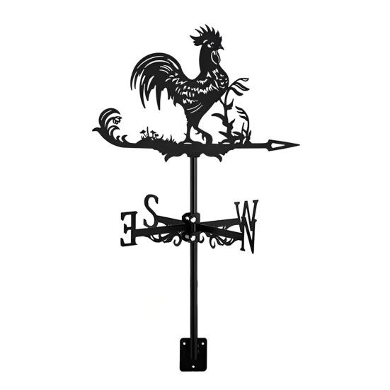 Металлический флюгер Ретро Петух Собака Птица Флюгер Черный Животный Флюгер Индикатор Направления Ветра для Крыши Уличный Фермерский Двор Сад Беседка Декор