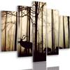Five Piece Picture Canvas Print, Deer In the Forest