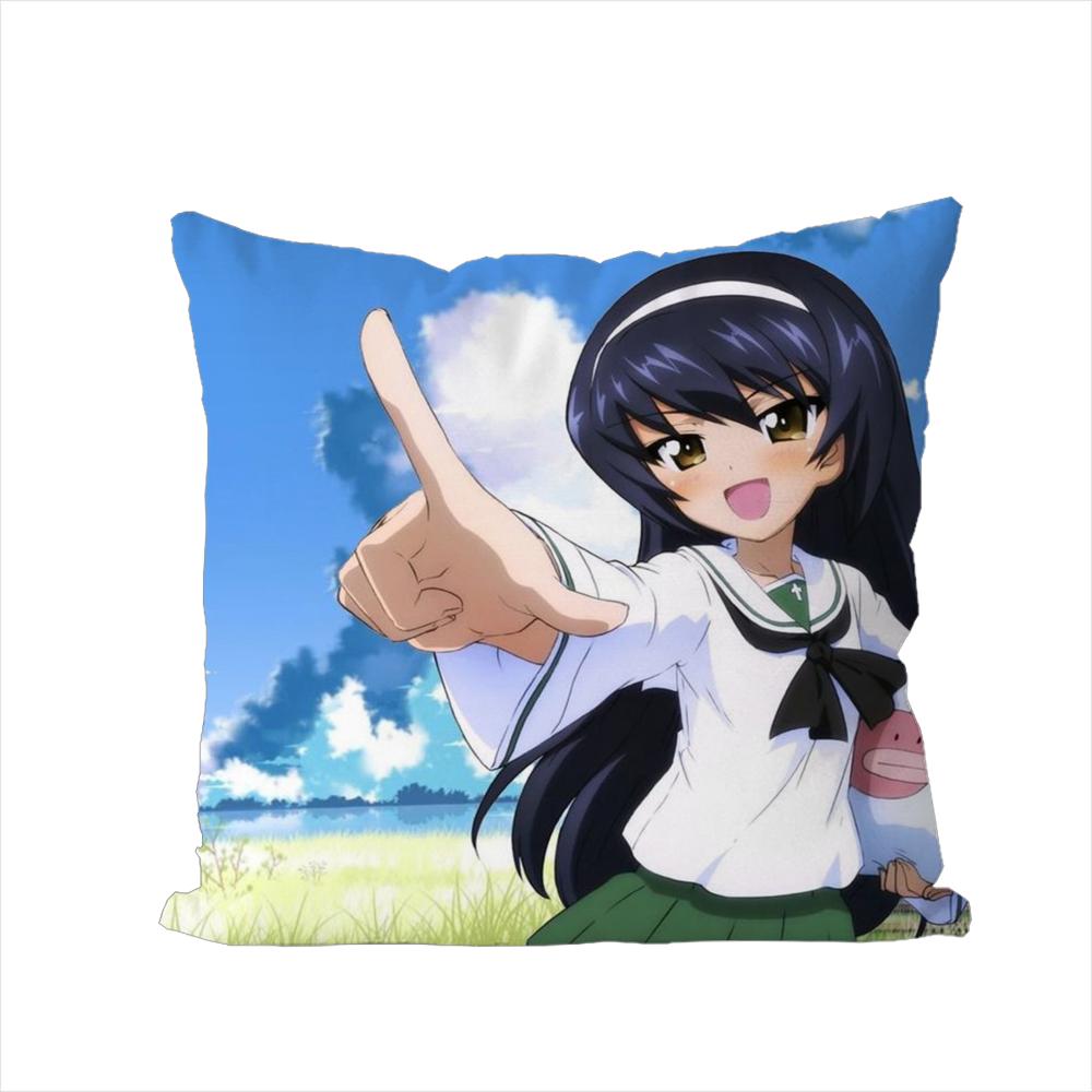 GGIRLS Und PANZER Наволочка Для Автомобиля Дивана Декоративная Домашняя Двусторонняя Печать Плюшевая Квадратная Декоративная Подушка Чехол