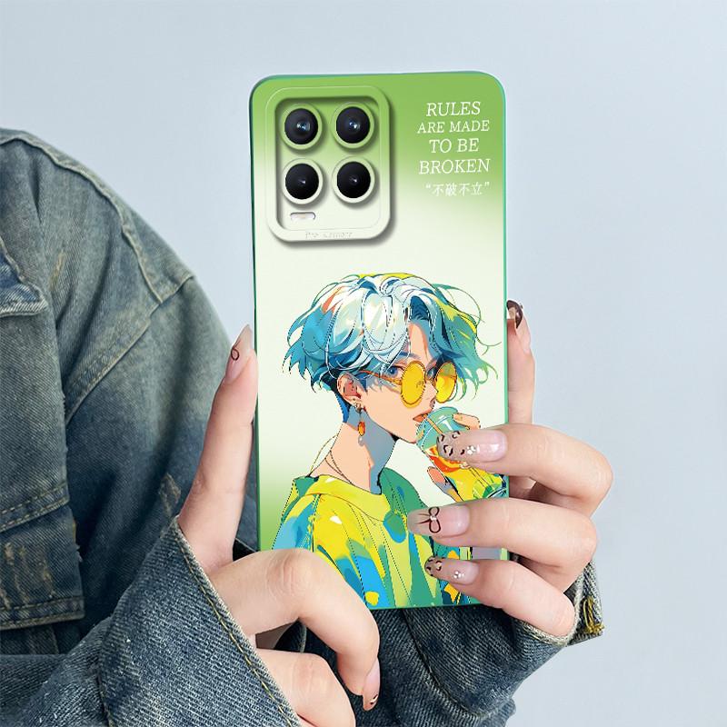 For OPPO Realme 8 4G RMX3085 Phone Case Realme8 Pro 4G RMX3081 Soft Capa Coque Sweet Painted Cartoon Shell Printed Funda Cover