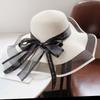 Women's Bow Decor Sun Hat Wide Brim Straw Hats Summer Versatile Sunshade Beach Hats Suitable for Seaside Vacation